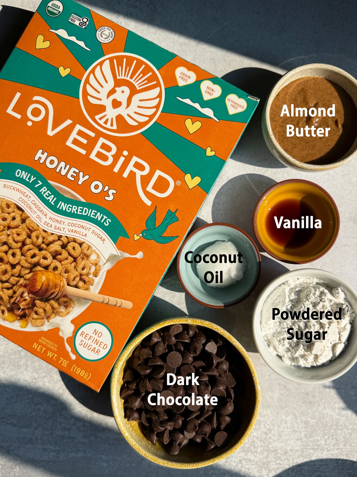 Ingredients needed to make paleo puppy chow.