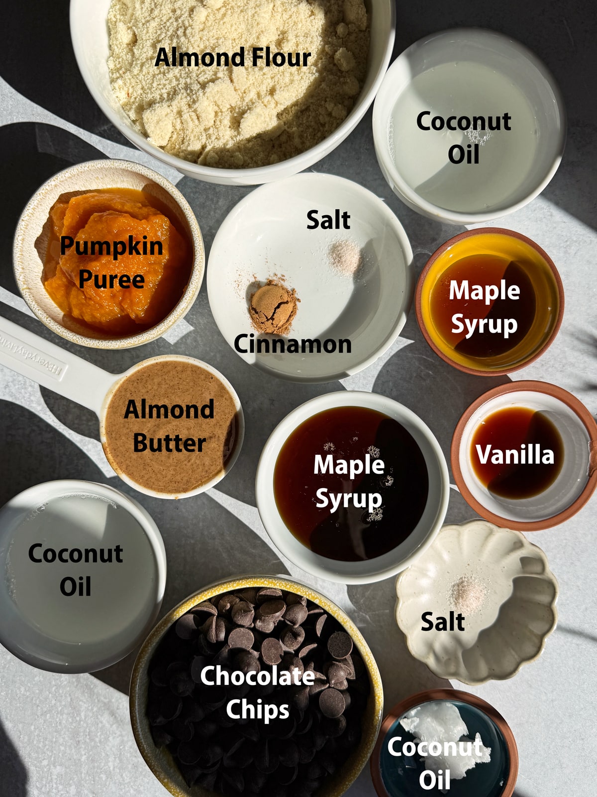 Ingredients needed to make pumpkin twix bars.