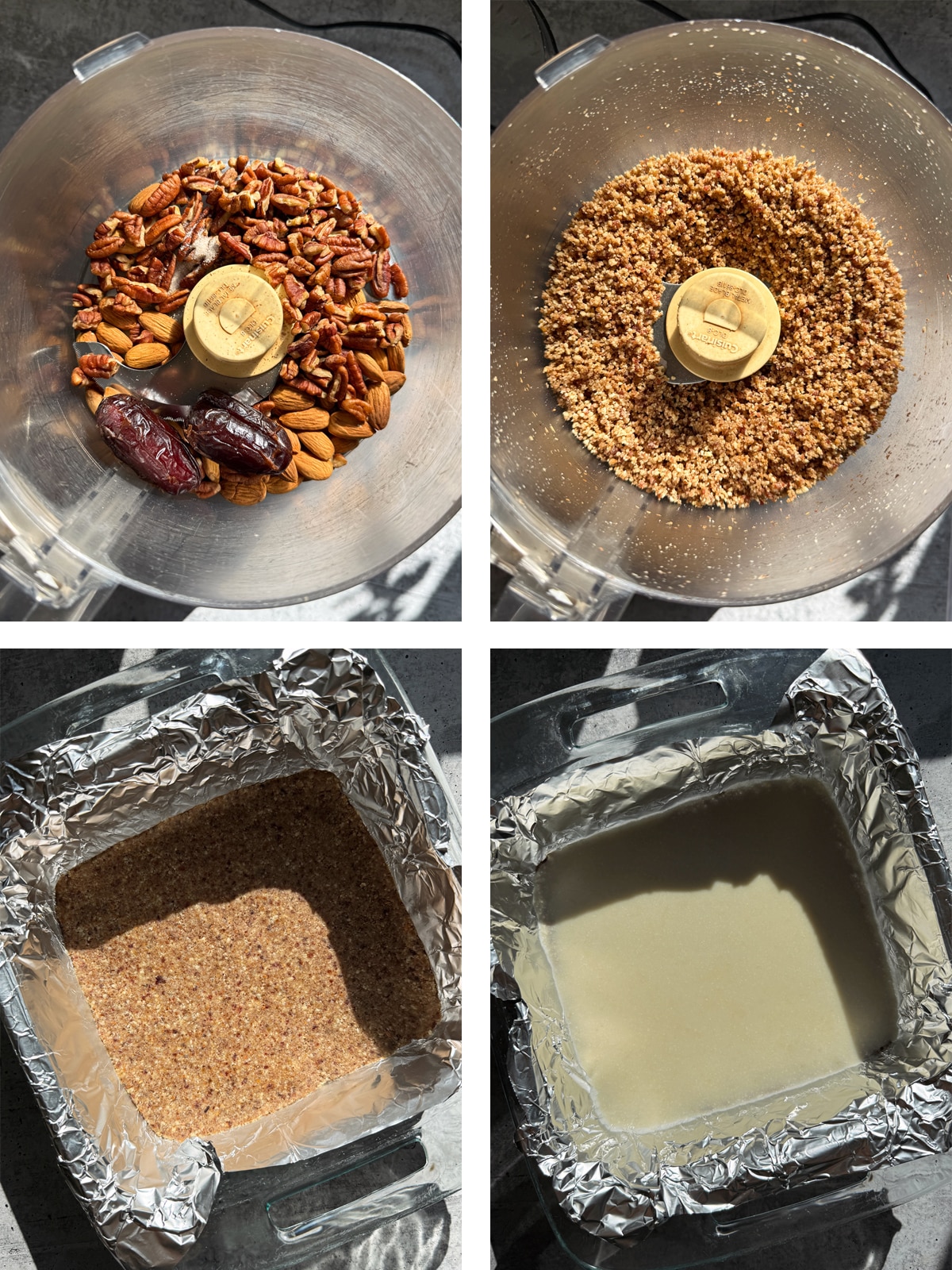 How to make the crust and coconut butter layers.