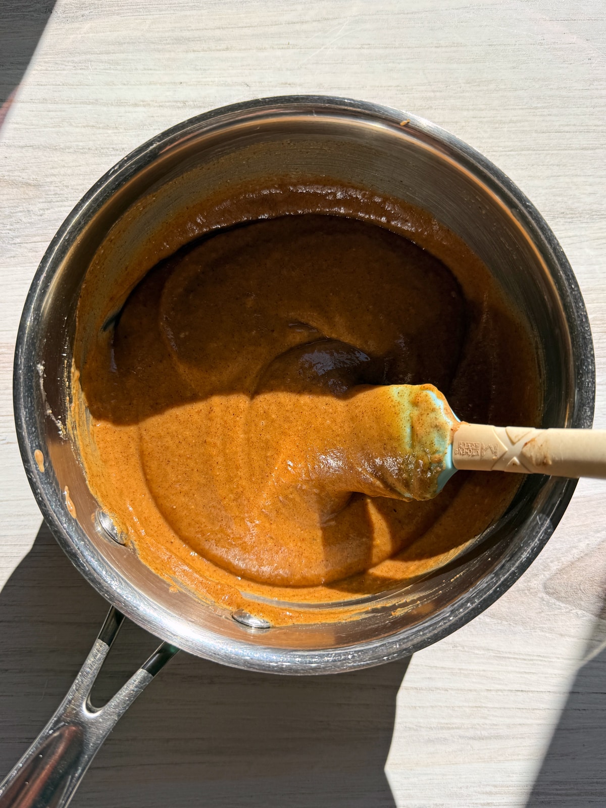 Caramel in saucepan.