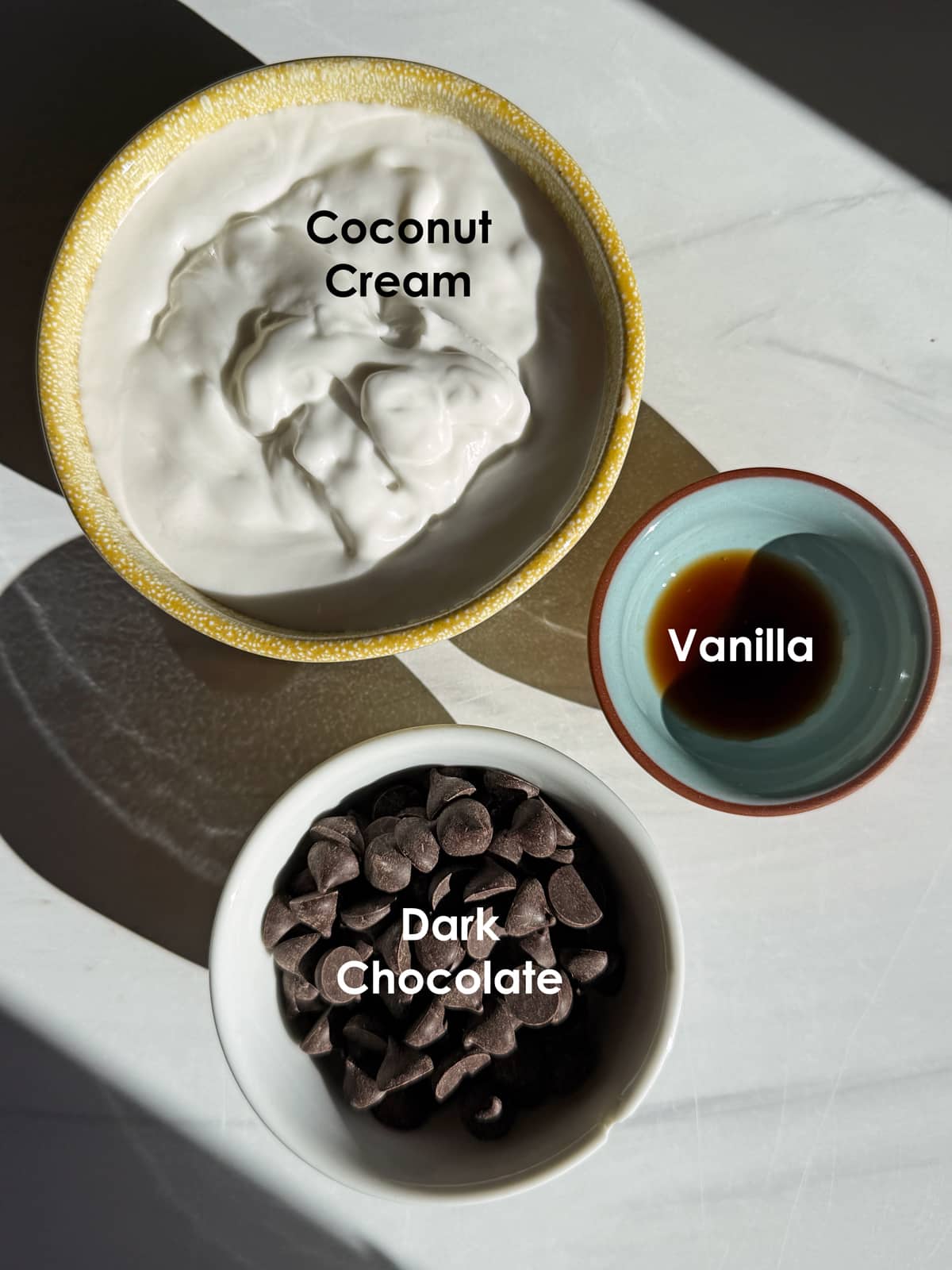 Ingredients for the frosting.
